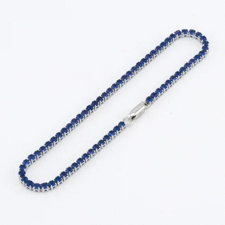 2.2mm Lightweight Tennis Bracelet - Blue Sapphire - 14K Gold