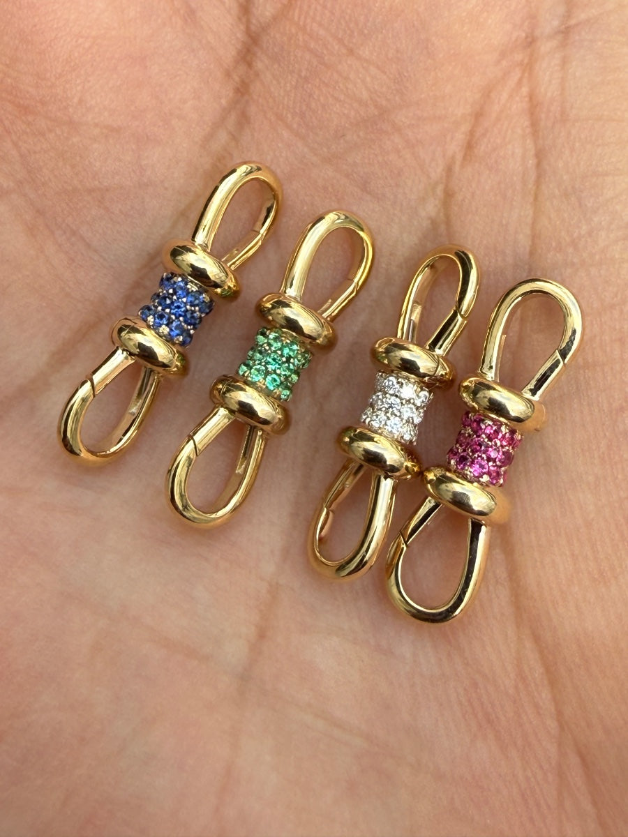 Double Clasp Connectors for Charms/Chain - 14K Gold