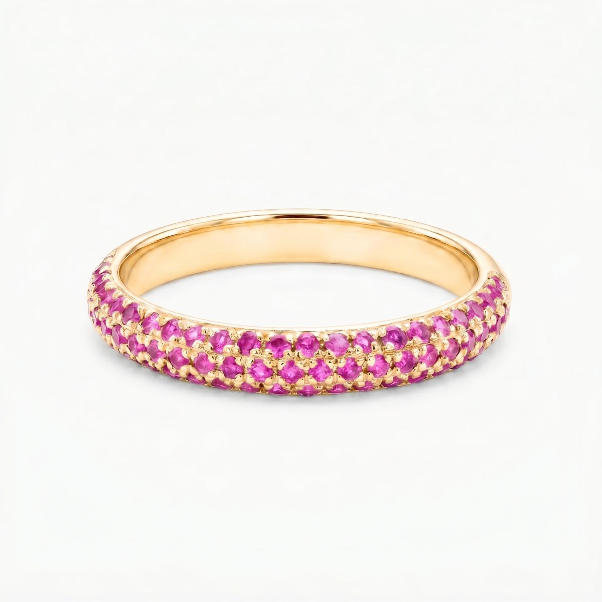 Pink Sapphire Pavé Half Eternity Ring