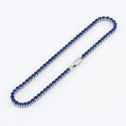 1.7mm Lightweight Tennis Bracelet - Blue Sapphire - 14K Gold