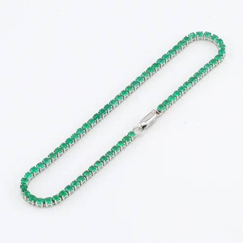 1.7mm Lightweight Tennis Bracelet - Emerald - 14K Gold
